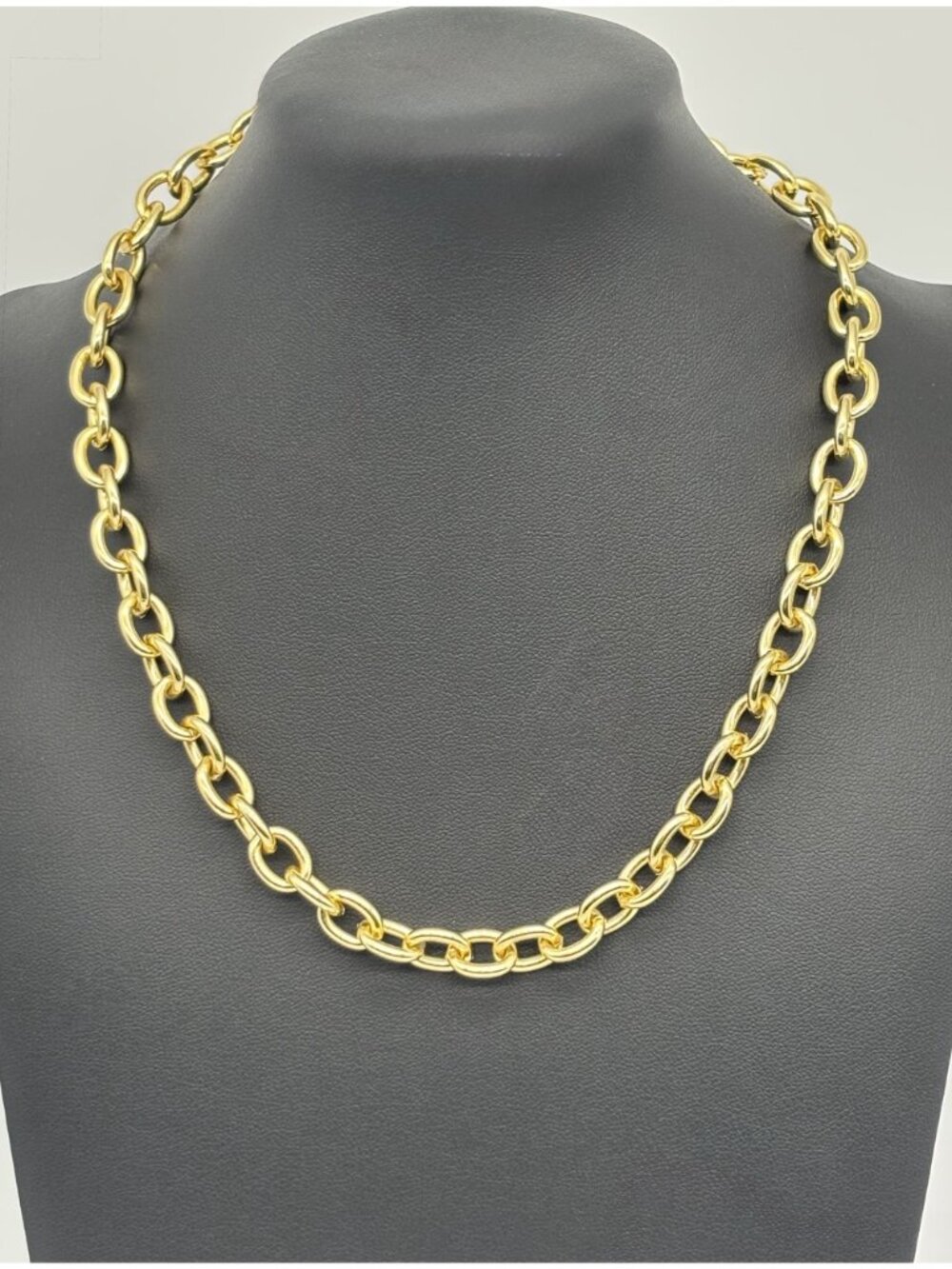 Chunky Links Chain Necklace Gold Tone Metal Toggle Bar Clasp Possibly Gold Plate - Picture 7 of 13
